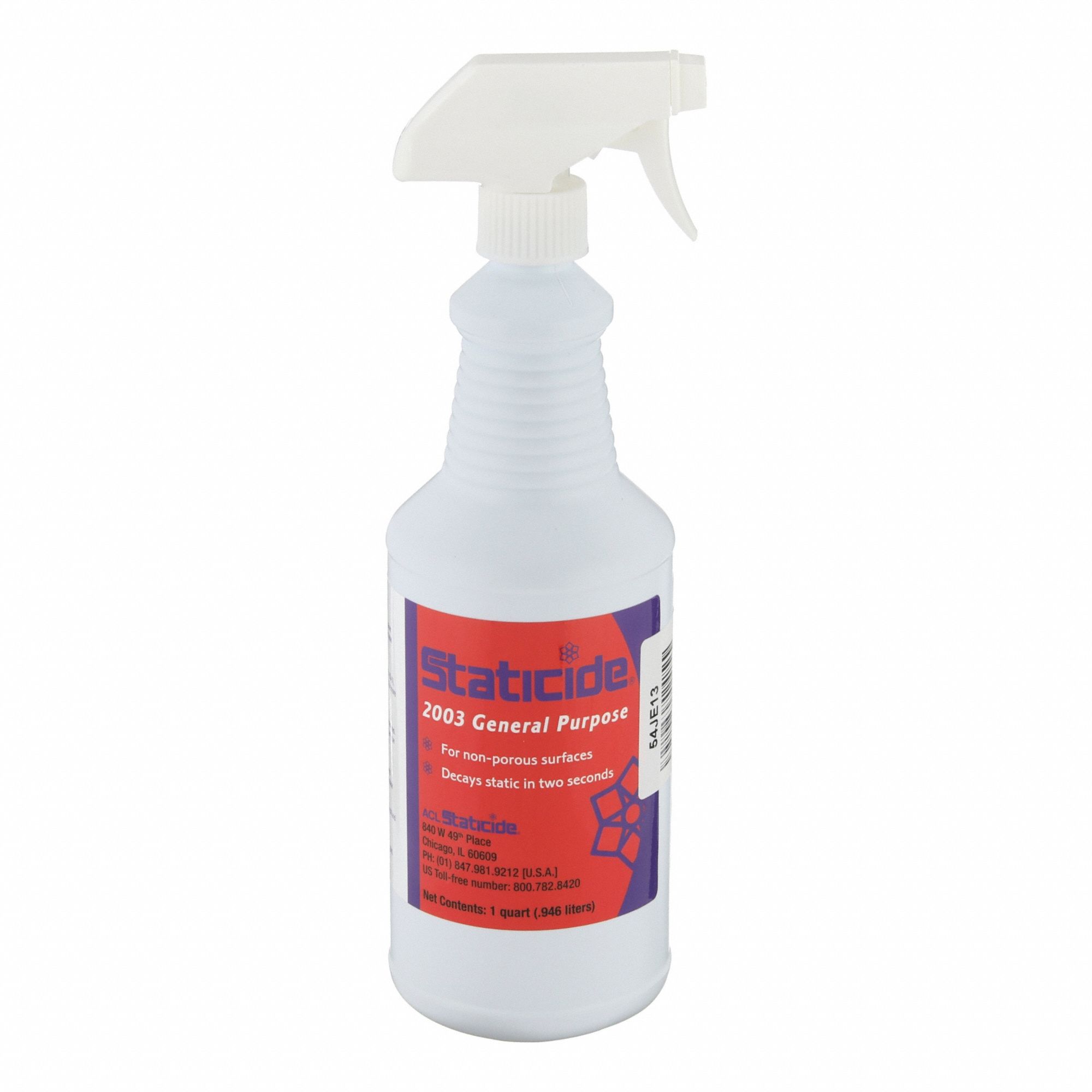 ACL STATICIDE Anti-Static Spray: Bottle, 1 qt Container Size, Gen Purpose,  Cinnamal, Ready to Use