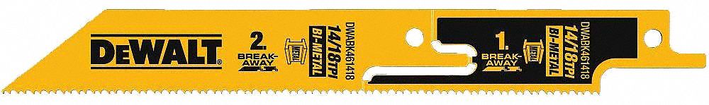 Reciprocating Saw Blade, 6" L, 1" H, PK5