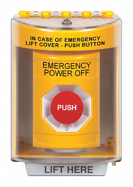 EXIT PUSH BUTTON,POLYCARBONATE,RED