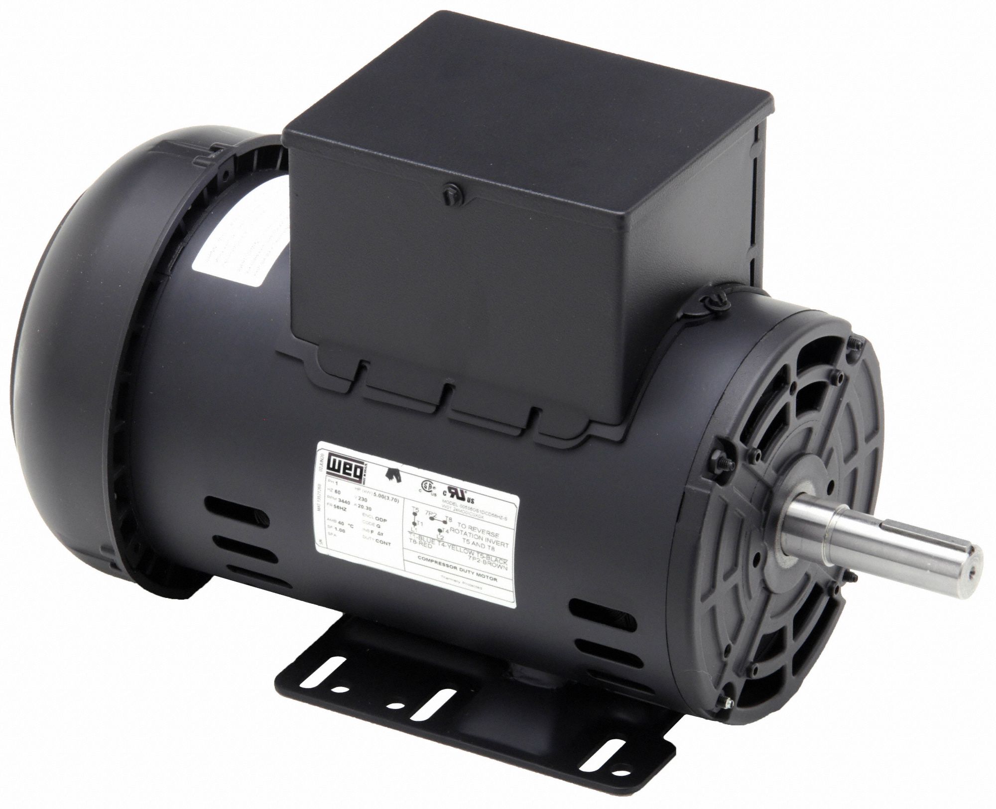 Dayton Commercial Duty Air Compressor Motor, 7 1/2 HP, Capacitor-Start/Run,  Nameplate RPM 3,495