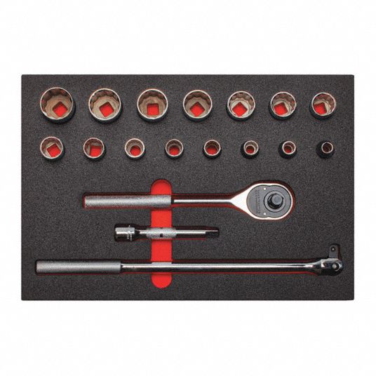 PROTO, 1/2 in Drive Size, 19 Pieces, Socket Wrench Set - 54JG27|J54120K ...