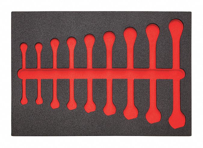 Black/Red, Tool Storage Foam Inserts, Poly