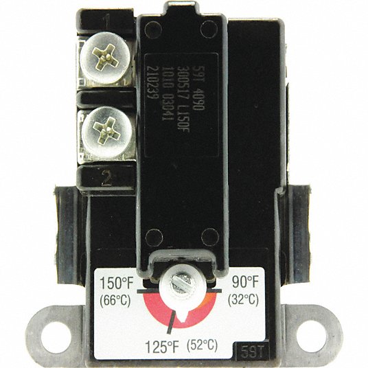 Thermostat SPDT: 90 to 150 Temp. Range, 30 A Contact Rating Resistive @ 120/240V, 3,600 W @ 120V