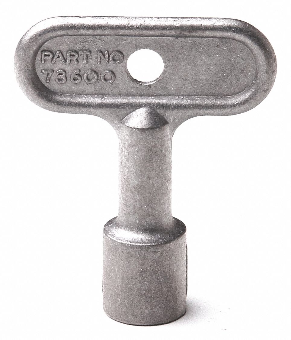 HYDRANT KEY,ALUMINUM,SILVER