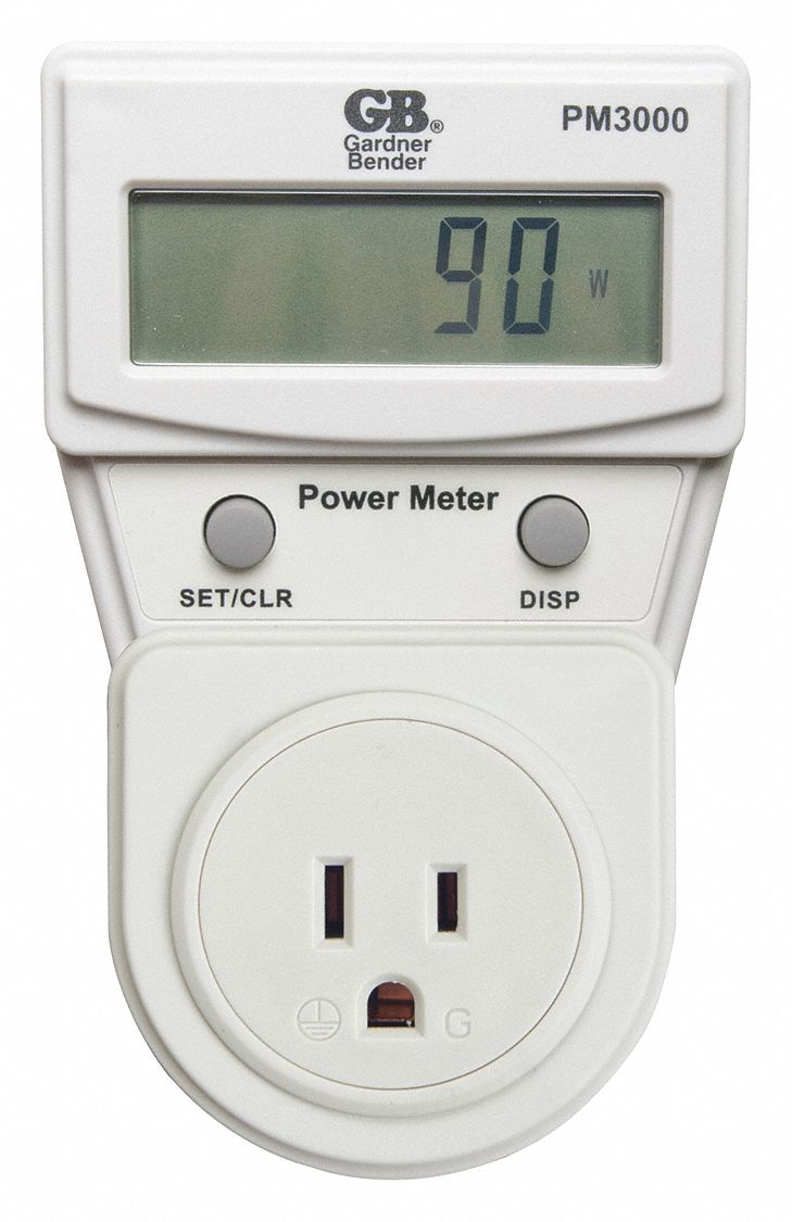 ENERGY MANAGEMENT DEVICE, 1 OUTLET, 8 IN D, 125VAC, LCD