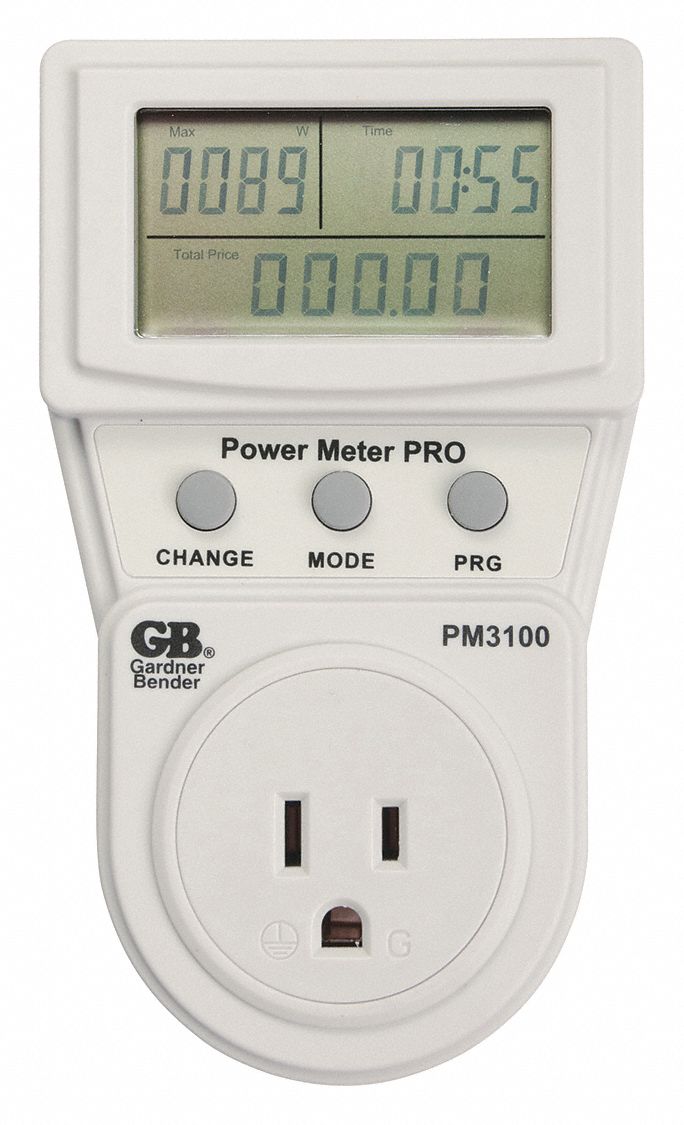 ENERGY MANAGEMENT DEVICE, 1 OUTLET, 8 IN D, 125VAC, LCD