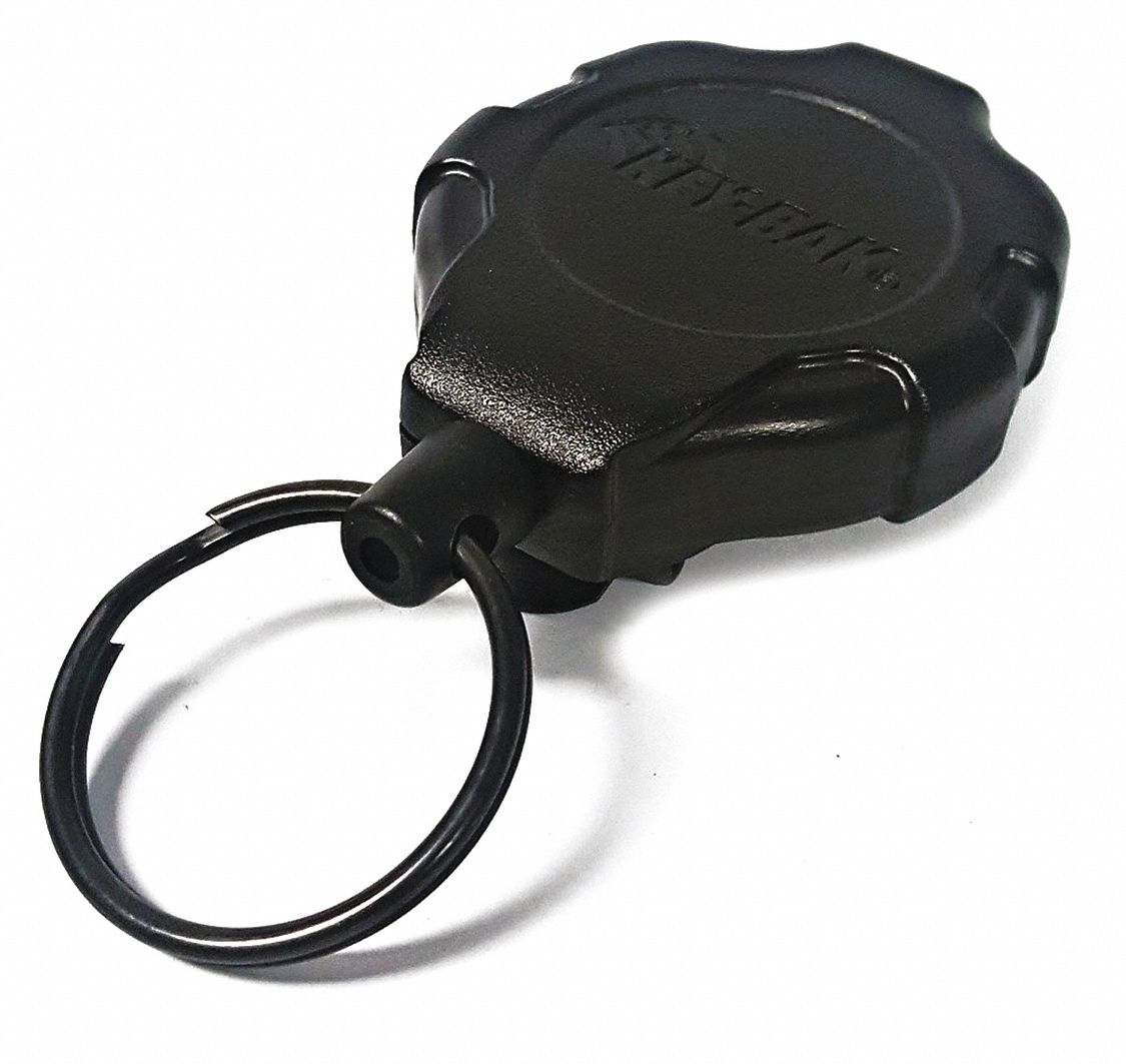 KEYBAK Ratcheting Key Reel, Polycarbonate, Black 54JJ070KR23A21