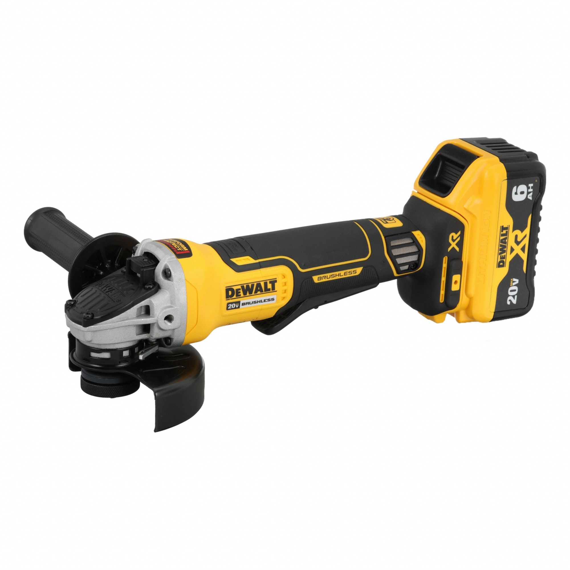 Angle Grinder Kit: 4 1/2 in Wheel Dia, Brushless Motor, (2) 6.0 Ah, 20V DC, Std Head, 20V MAX*