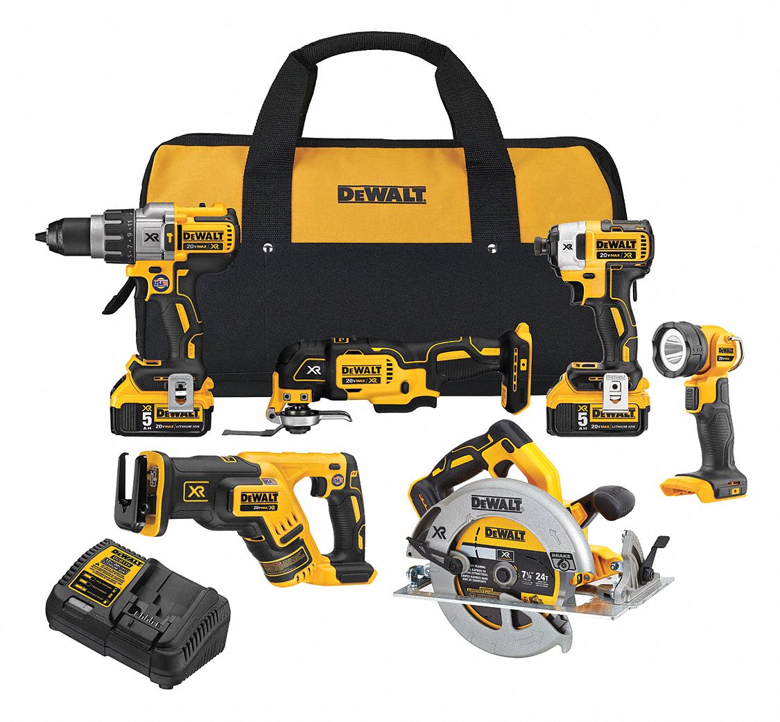 DEWALT 20V MAX Cordless Combination Kit, 20.0 Voltage, Number of Tools ...