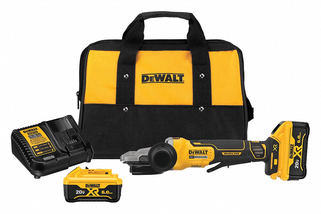 DEWALT Cordless, Angle Grinder, 5 in Wheel Diameter, 20V DC 54JK29DCG413FR2 Grainger