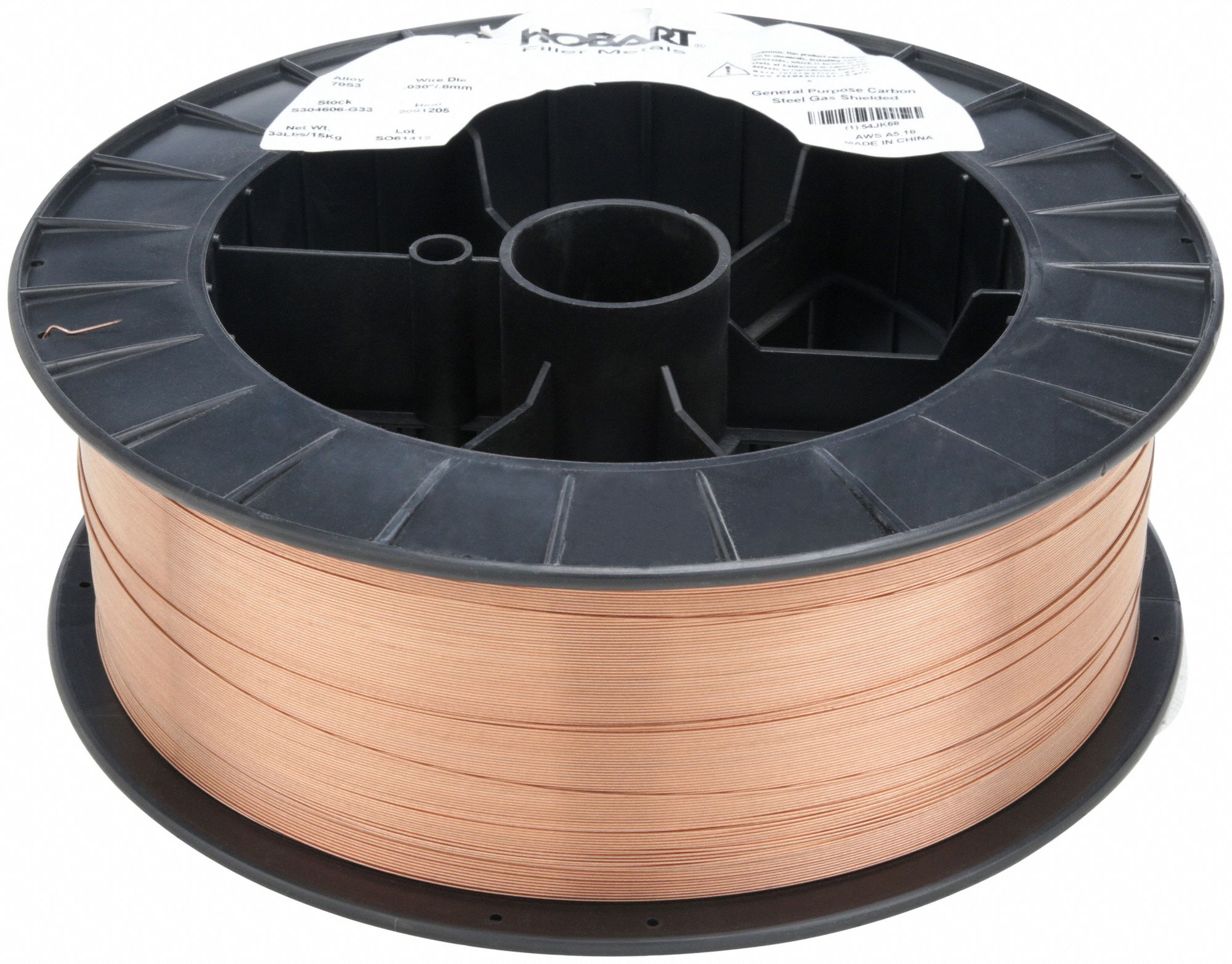 MIG Welding Wire: Carbon Steel, ER70S-3, 0.03 in, 33 lb, Plastic Spool