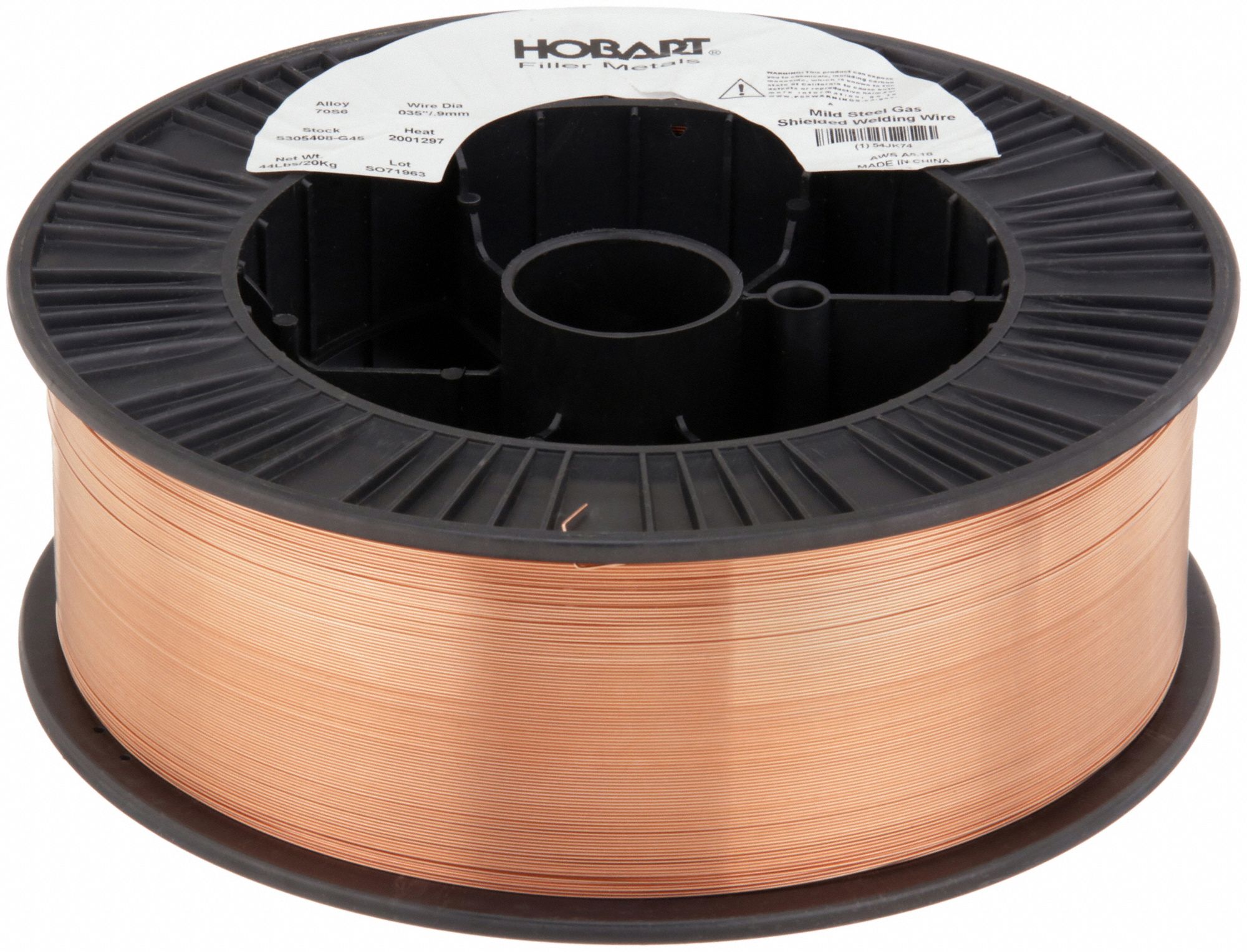 MIG Welding Wire: Carbon Steel, ER70S-6, 0.035 in, 44 lb, Plastic Spool