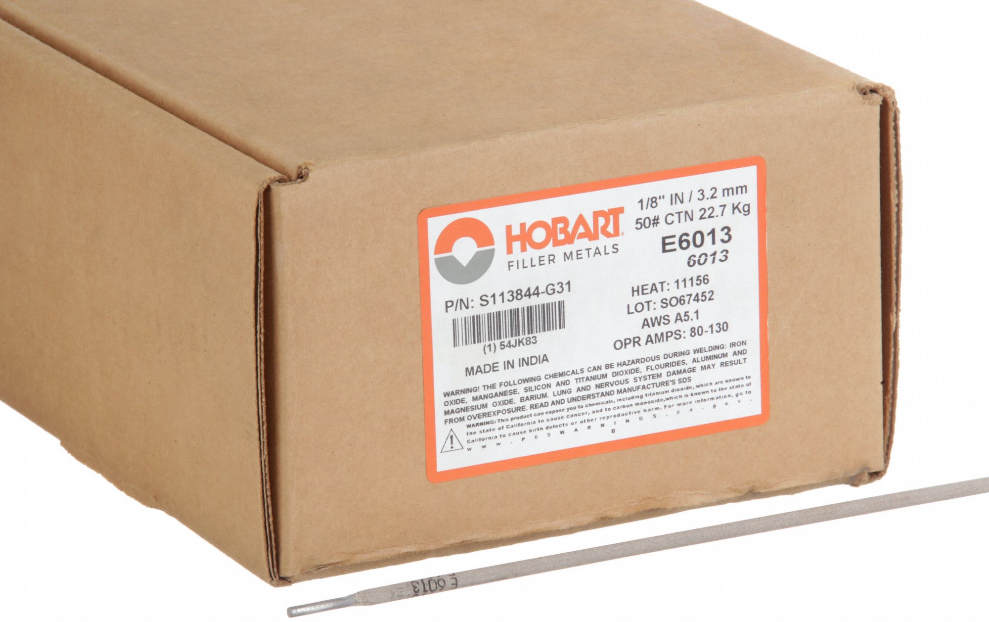 Stick Electrode: Carbon Steel, E6013, 1/8 in x 14 in, 50 lb