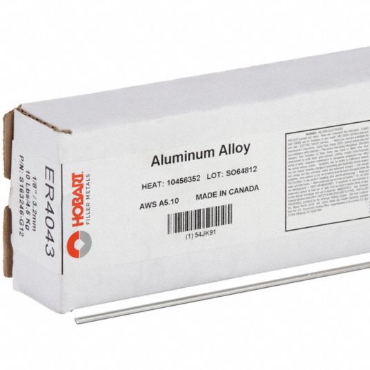 HOBART, Aluminum, ER4043, TIG Welding Rod - 54JK91|S163246-G12 - Grainger