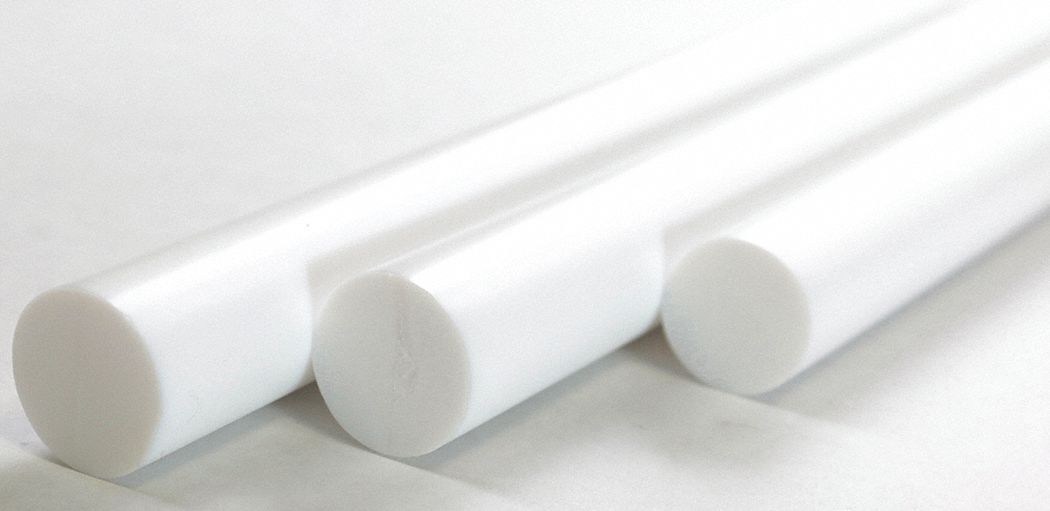 0.375 3/8 inch White x 12 inches Long Online Metal Supply PTFE Teflon Round Rod 
