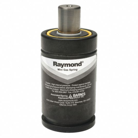 RAYMOND Gas Spring: Heavy Duty Nitrogen, 16,860 lb, Carbon Steel, M16 Rod  Thread Size