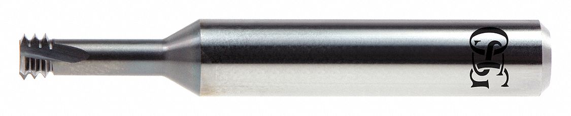 Thread Mill: Carbide, Stainless Steel, 3 Flute, #1-64 Thread Size, 0.0550 in Cutter Dia