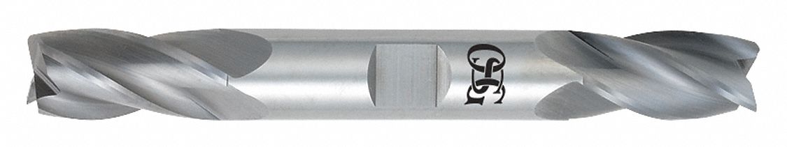 Square End Mill: Carbide, TiAlN Coated, Double End, 4 Flute, 1/4" Mill Dia, 5/8" LOC, 3-3/8" OAL