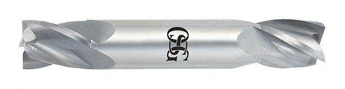 Square End Mill: Carbide, TiAlN Coated, Double End, 4 Flute, 7/64" Mill Dia, 7/32" LOC