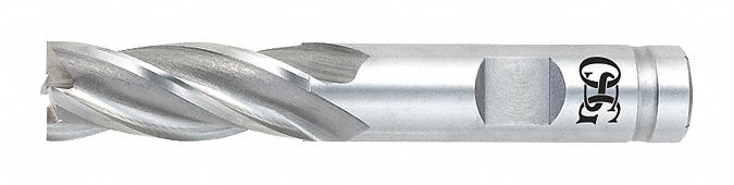 Square End Mill: Cobalt, TiAlN Coated, 4 Flute, 1" Mill Dia, 2" LOC, 4-1/2" OAL