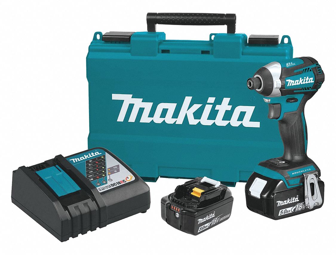 Impact Driver: 1, 550 in-lb Max. Torque, 3, 600 RPM No Load Speed, Brushless, (2) 5.0 Ah, Pistol Grip