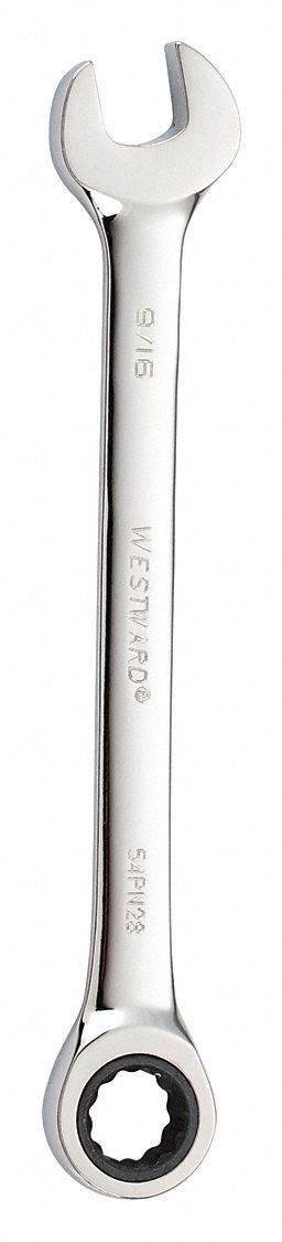 COMBINATION WRENCH, ALLOY STEEL, CHROME, 9/16 IN HEAD SIZE, 7½ IN OVERALL L, STANDARD