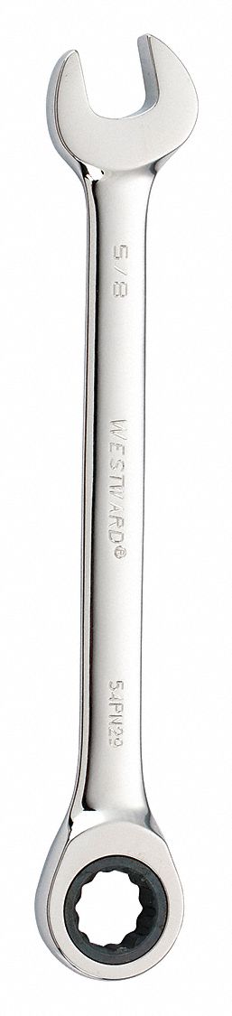 COMBINATION WRENCH, ALLOY STEEL, CHROME, 5/8 IN HEAD SIZE, 8 1/8 IN OVERALL L, STANDARD