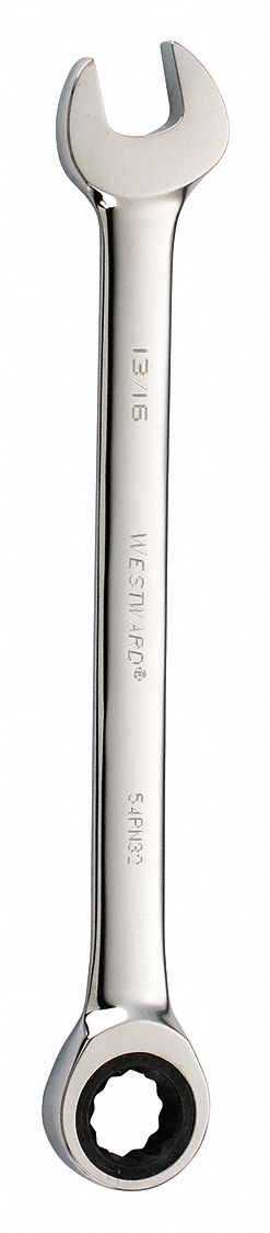 COMBINATION WRENCH, ALLOY STEEL, CHROME, 13/16 IN HEAD SIZE, 11½ IN OVERALL L, STANDARD