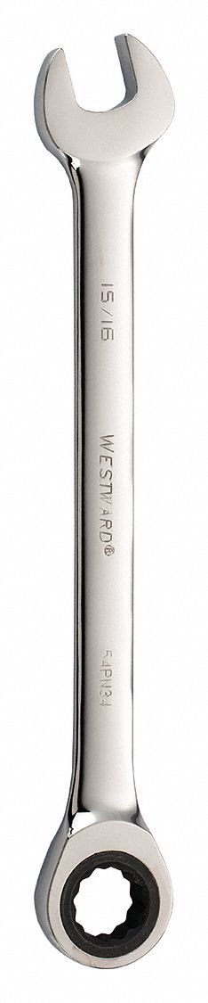 COMBINATION WRENCH, ALLOY STEEL, CHROME, 15/16 IN HEAD SIZE, 13 IN OVERALL L, STANDARD