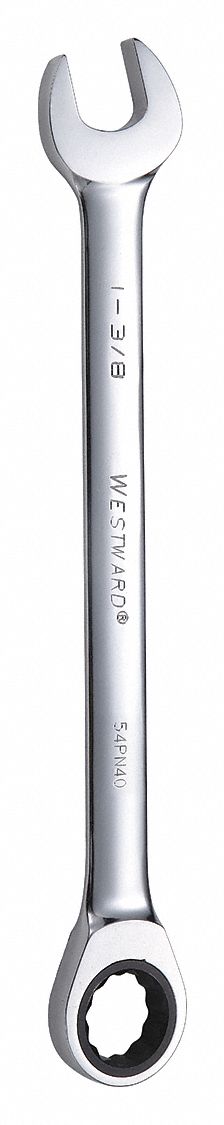 Combination Wrench: Alloy Steel, Chrome, 1 3/8 in Head Size, 18 in Overall Lg, Std