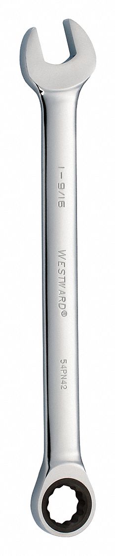 Combination Wrench: Alloy Steel, Chrome, 1 9/16 in Head Size, 22 5/8 in Overall Lg, Std
