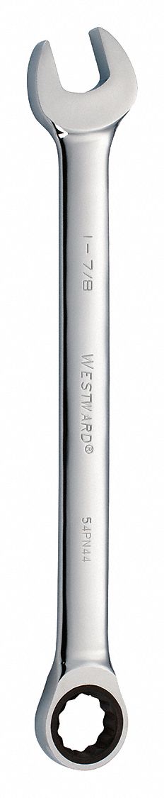 Combination Wrench: Alloy Steel, Chrome, 1 7/8 in Head Size, 25 3/8 in Overall Lg, Std