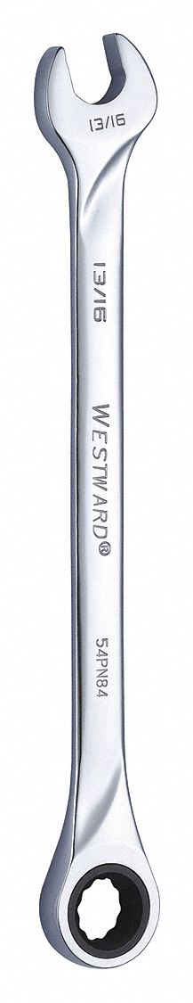 COMBINATION WRENCH, ALLOY STEEL, CHROME, 13/16 IN HEAD SIZE, 12&frac12; IN OVERALL L, STANDARD