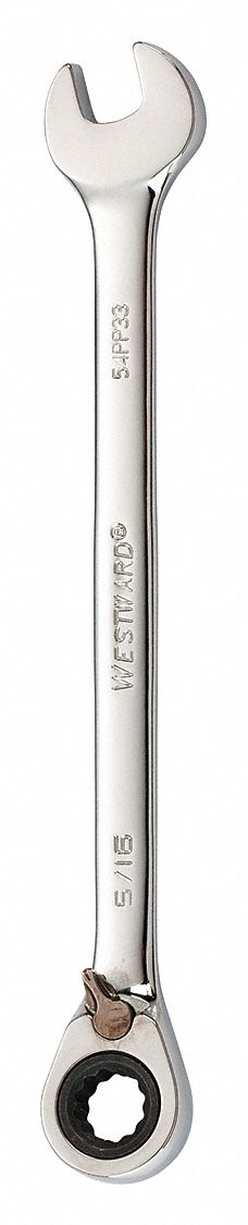 Combination Wrench: Alloy Steel, Chrome, 5/16 in Head Size, 5 1/2 in Overall Lg, Offset