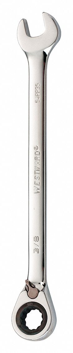 Combination Wrench: Alloy Steel, Chrome, 3/8 in Head Size, 6 1/8 in Overall Lg, Offset