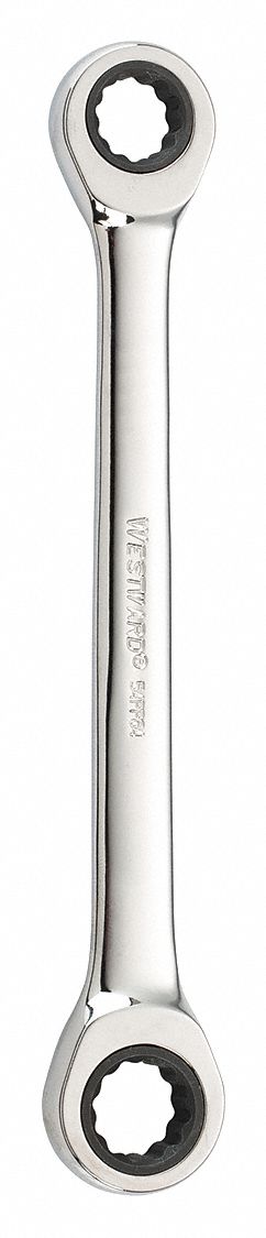 BOX END WRENCH, ALLOY STEEL, CHROME, 7/16 IN/½ IN HEAD SIZE, 6¼ IN OVERALL L, STANDARD