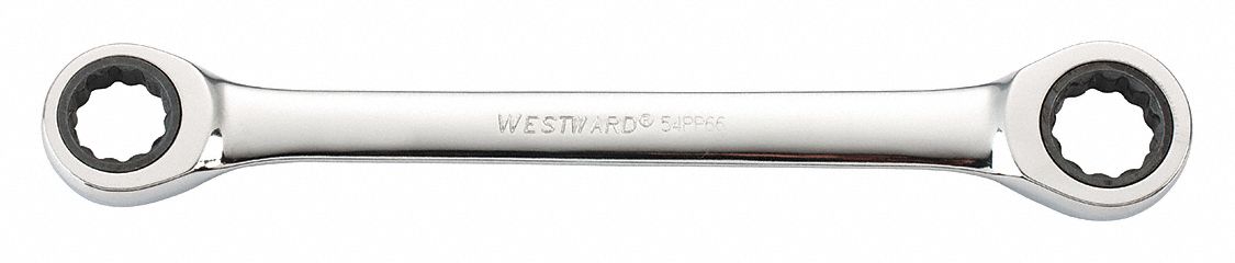 BOX END WRENCH, ALLOY STEEL, CHROME, 11/16 IN/¾ IN HEAD SIZE, 9 IN OVERALL L, STANDARD