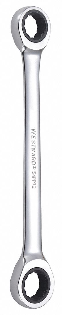 BOX END WRENCH, ALLOY STEEL, CHROME, 17 MM/19 MM HEAD SIZE, 9 IN OVERALL L, STANDARD