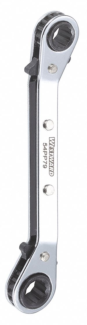 BOX END WRENCH, ALLOY STEEL, CHROME, 9 MM/10 MM HEAD SIZE, 5 1/2 IN OVERALL L, OFFSET