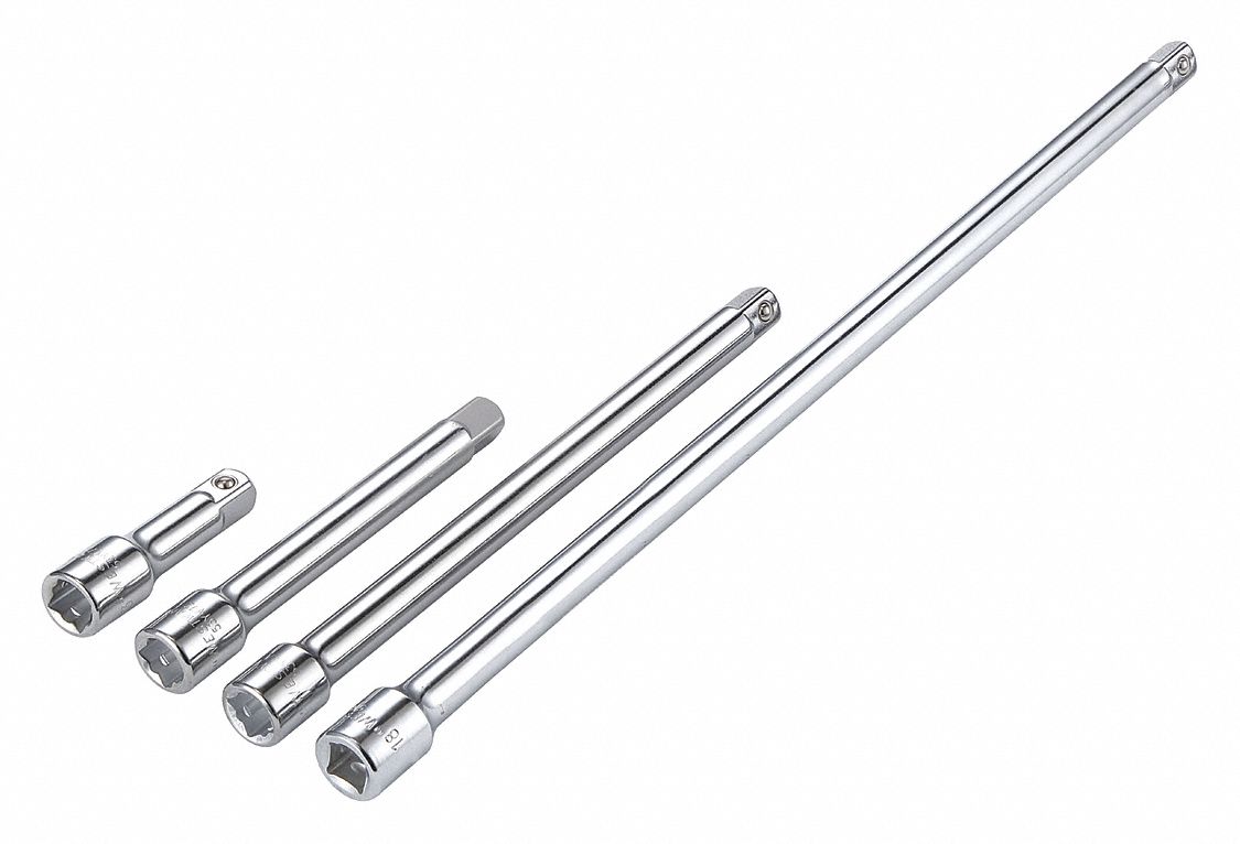 SOCKET EXTENSION SET,1/2",18" L,4 PCS.