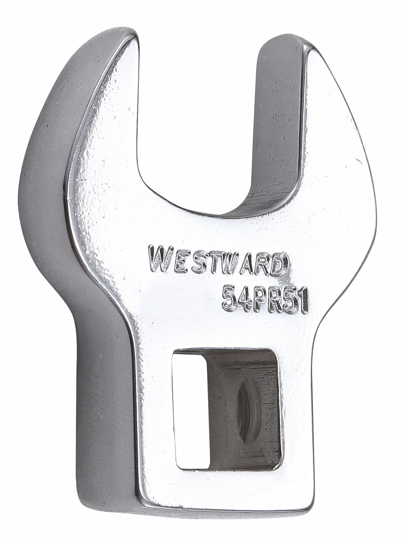 Crowfoot Socket Wrench: Alloy Steel, Chrome, 3/8 in Drive Size, 15 mm Head Size, Rounded