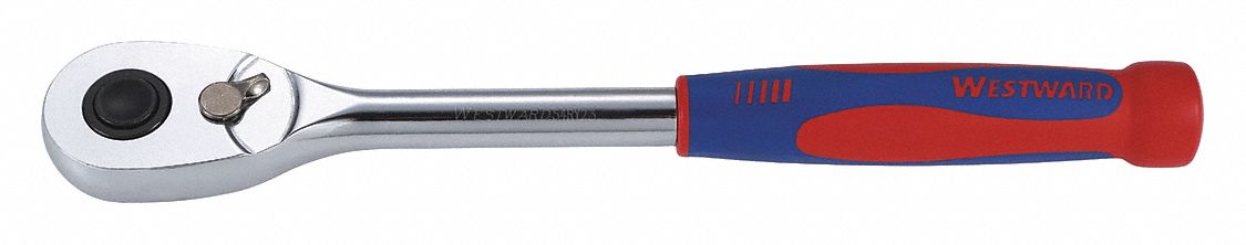 HAND RATCHET, 6 3/4 IN, CHROME, 1/4 IN