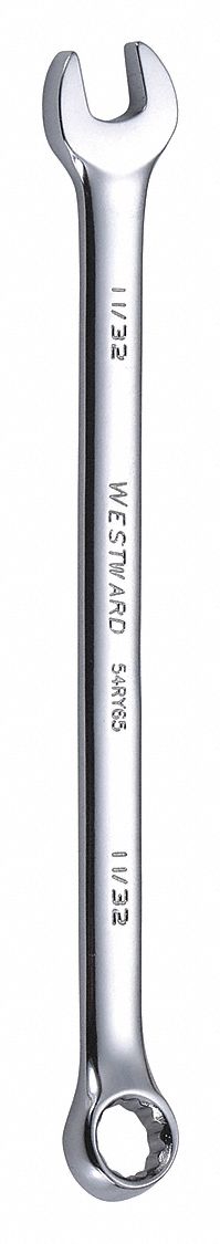 COMBINATION WRENCH, ALLOY STEEL, CHROME, 11/32 IN HEAD SIZE, 5 7/8 IN OVERALL L, OFFSET