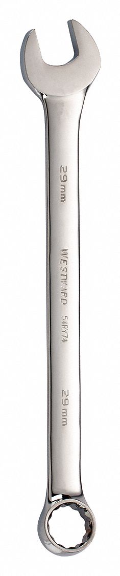 COMBINATION WRENCH, ALLOY STEEL, CHROME, 29 MM HEAD SIZE, 16 1/4 IN OVERALL L, OFFSET