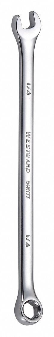 COMBINATION WRENCH, ALLOY STEEL, CHROME, 1/4 IN HEAD SIZE, 5 IN OVERALL L, OFFSET