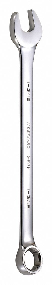 COMBINATION WRENCH, ALLOY STEEL, CHROME, 1 3/16 IN HEAD SIZE, 16 IN OVERALL L, OFFSET