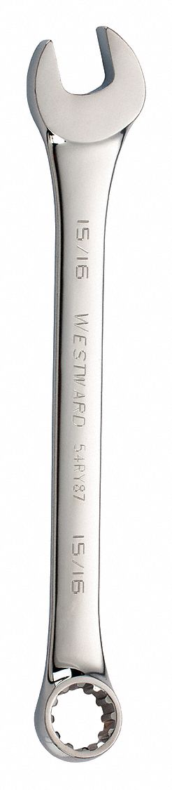 COMBINATION WRENCH, ALLOY STEEL, CHROME, 15/16 IN HEAD SIZE, 12⅜ IN OVERALL L, OFFSET