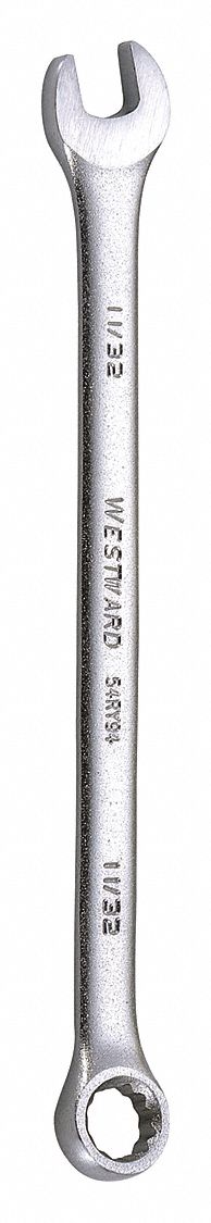Combination Wrench: Alloy Steel, Satin, 11/32 in Head Size, 5 7/8 in Overall Lg, Offset