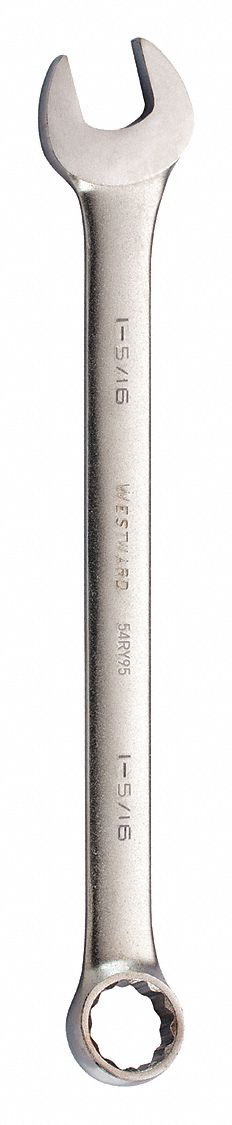 Combination Wrench: Alloy Steel, Satin, 1 5/16 in Head Size, 18 3/4 in Overall Lg, Offset