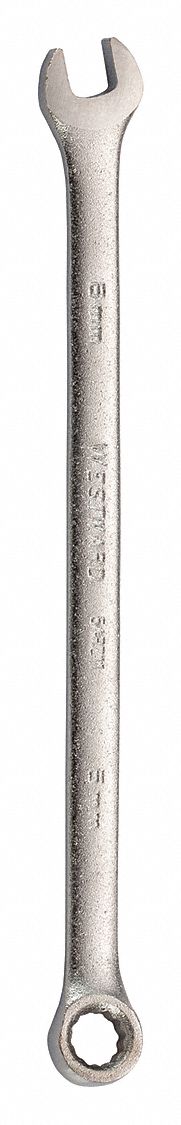 Combination Wrench: Alloy Steel, Satin, 6 mm Head Size, 4 7/8 in Overall Lg, Offset, Metric